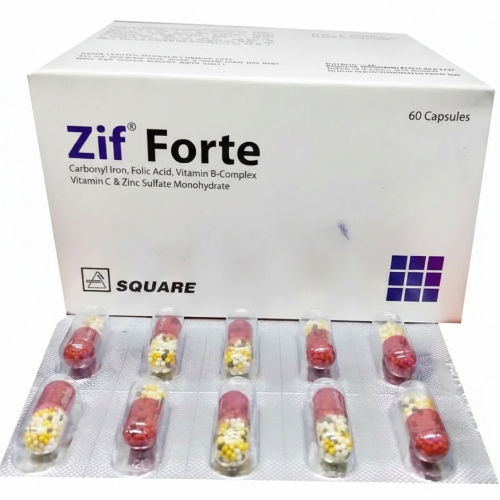 Zif Forte ক্যাপসুল – আয়রন, ফলিক অ্যাসিড ও ভিটামিন সমৃদ্ধ সাপ্লিমেন্ট | স্কয়ার ফার্মাসিউটিক্যালস