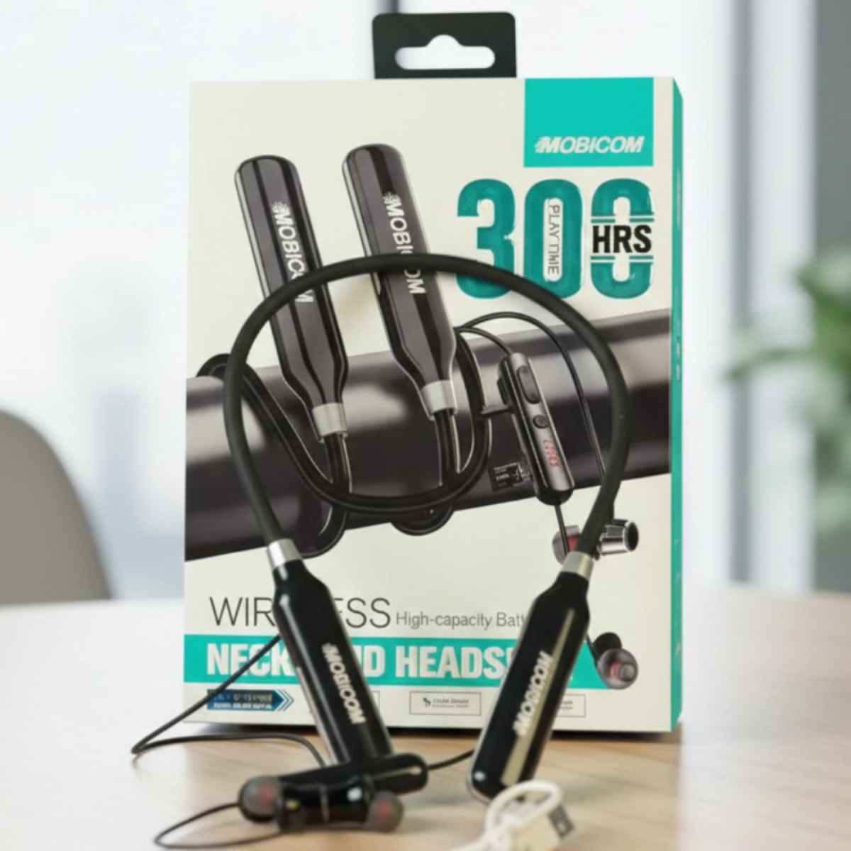 MOBICOM Wireless 300 Hours Neckband(৩০০ ঘণ্টা প্লে-টাইম সমৃদ্ধ Mobicom ওয়ারলেস হেডসেট!) - Image 3
